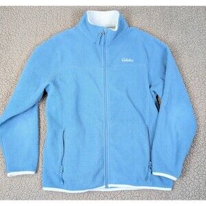 Cabela's Stillwater Supply Co Full Zip Fleece Jacket Size Small Blue Zip Pockets
